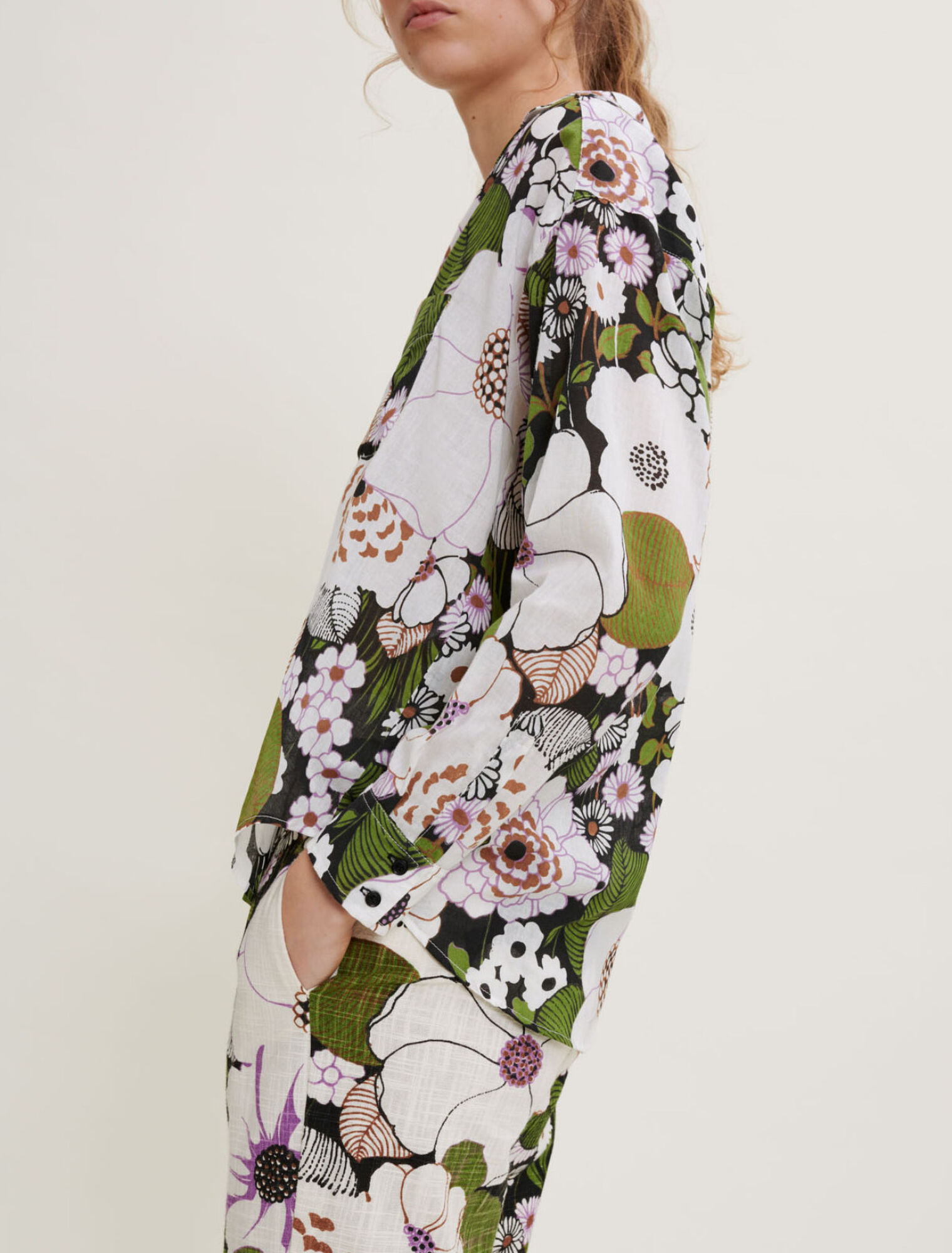 Chemise imprimé à fleurs 70's
