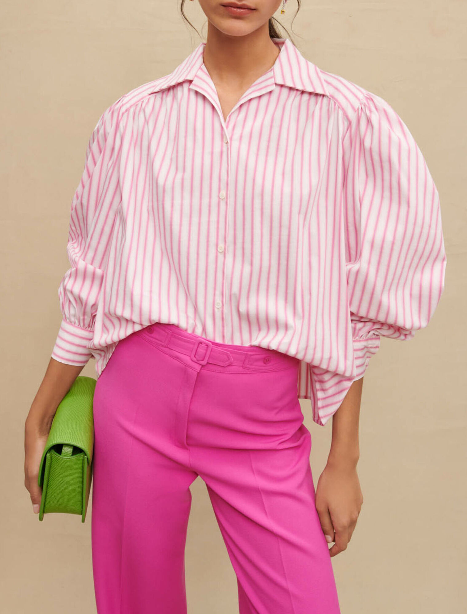 Chemise rayée manches volumineuses