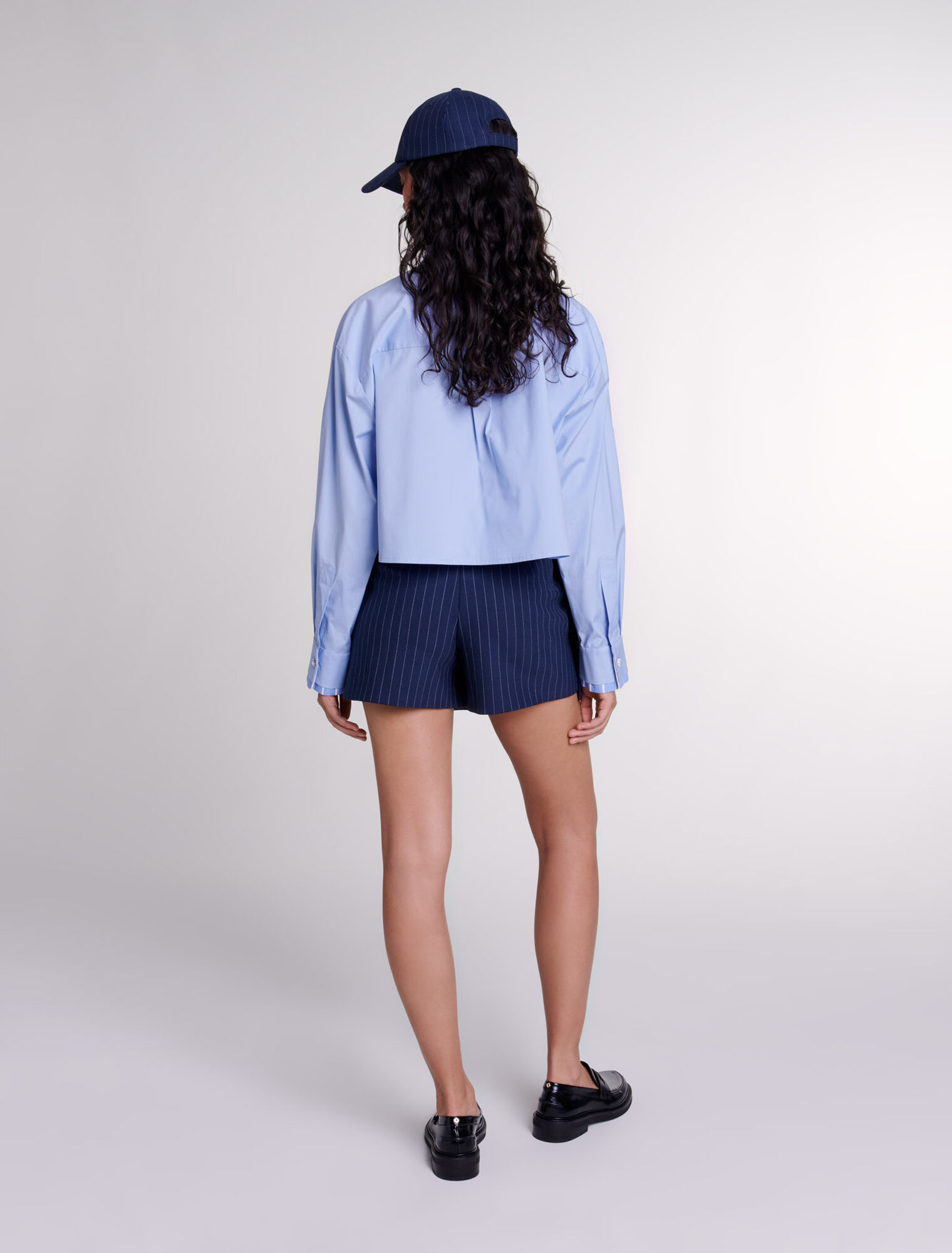 Short trompe l'œil à rayures 