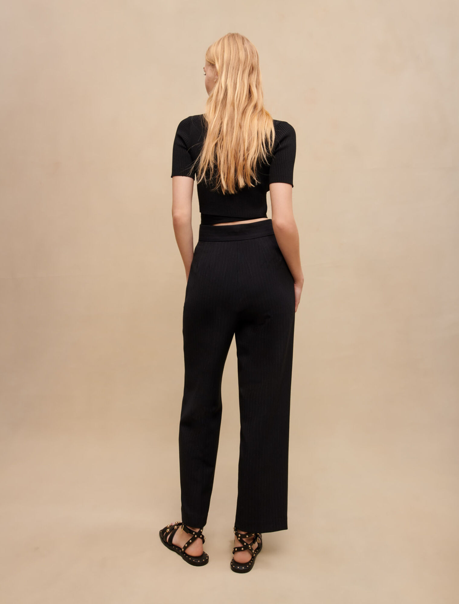 Pantalon de tailleur à rayures tennis