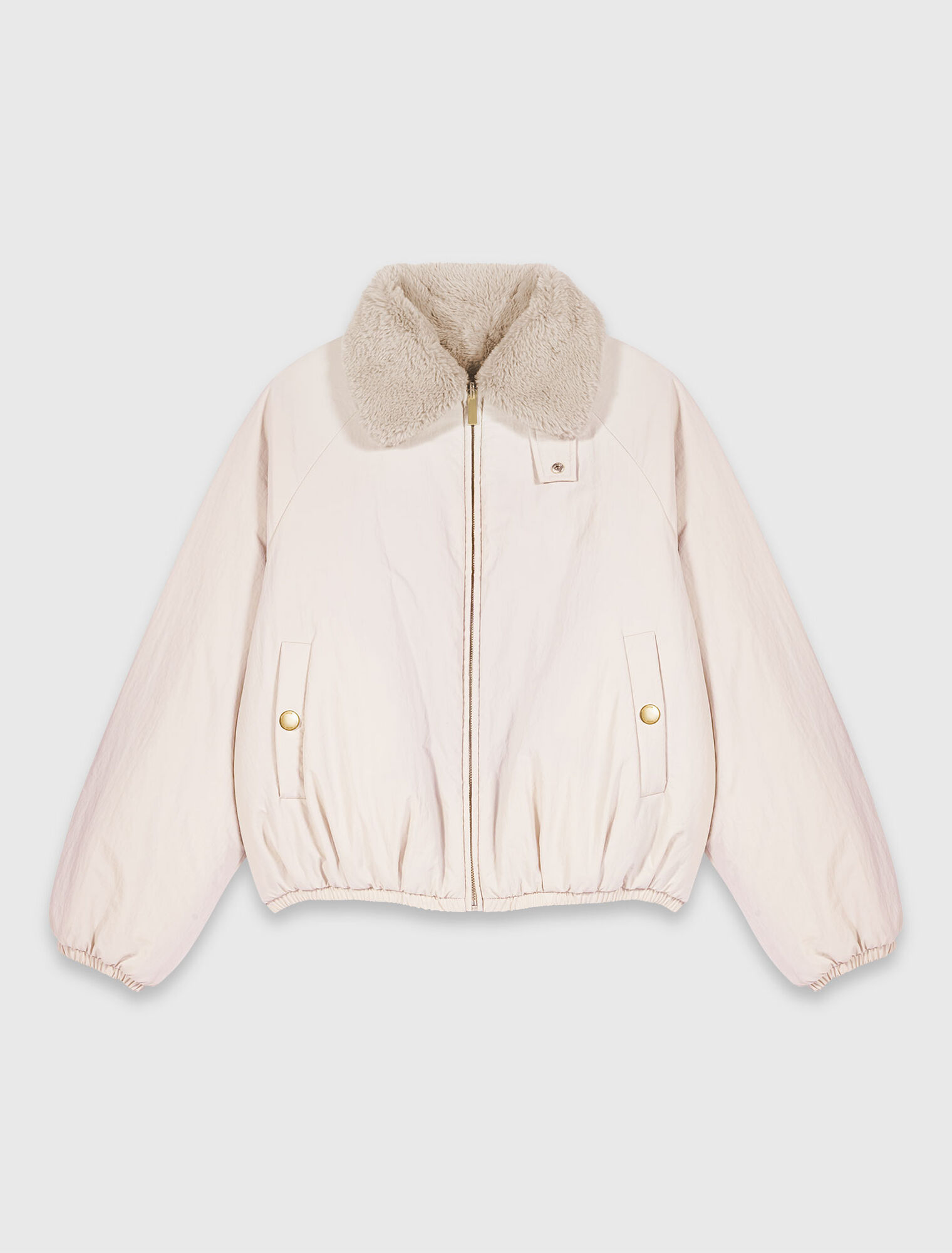 Reversible faux fur puffer jacket