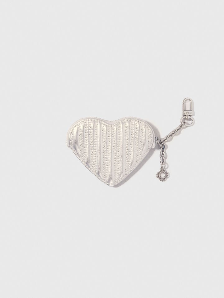 Quilted metallic heart purse
