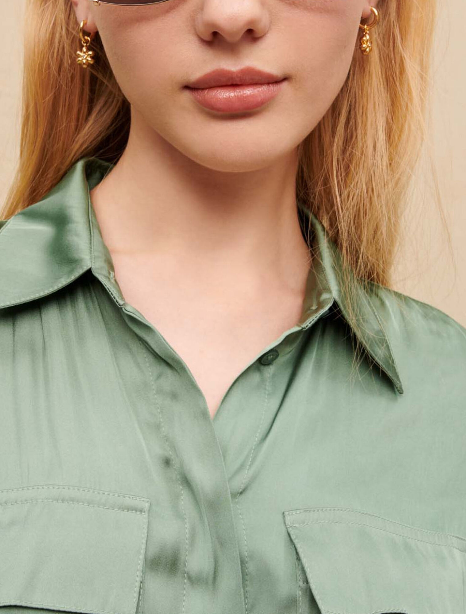 Satin pants suit