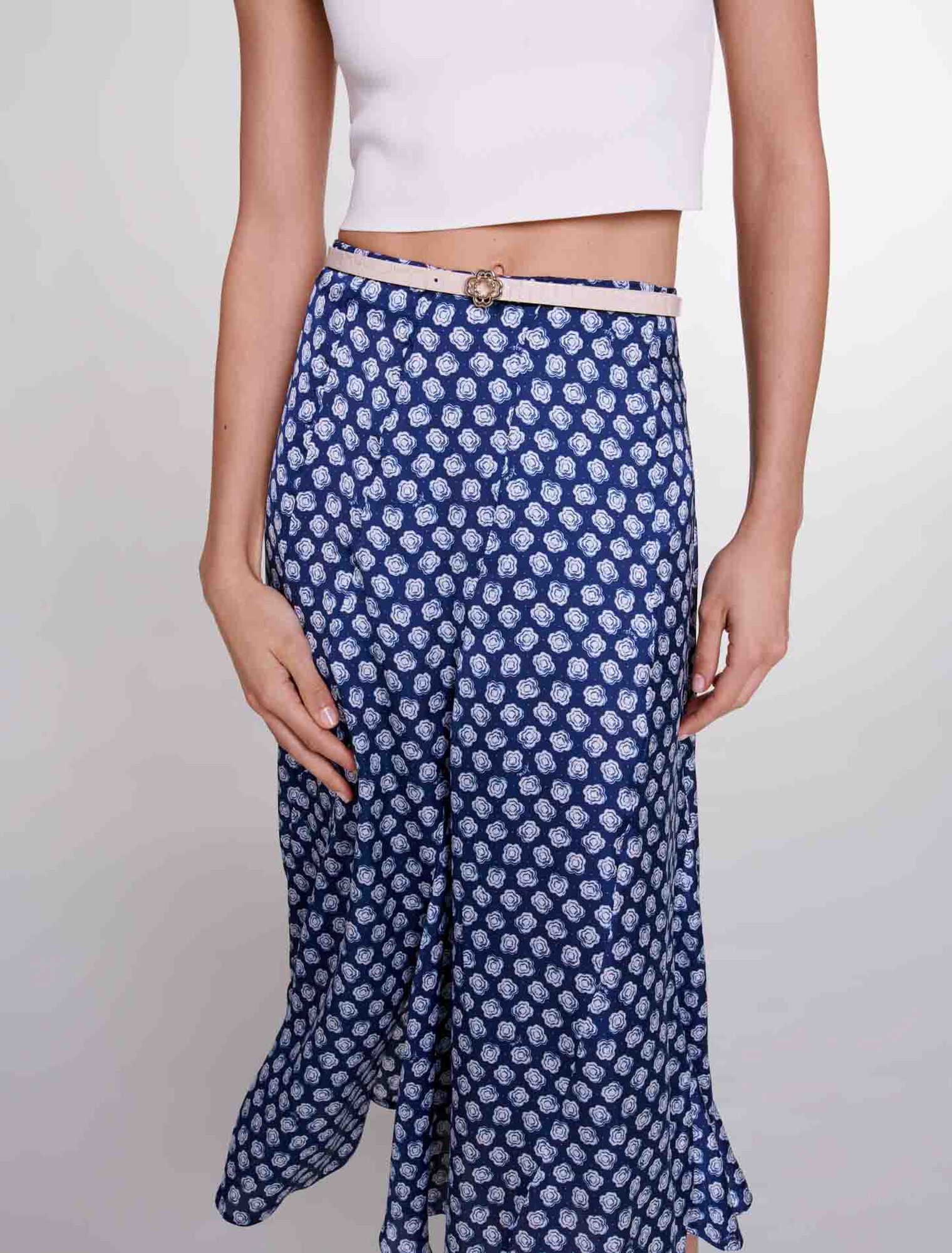 Ceinture fine en cuir à boucle Clover