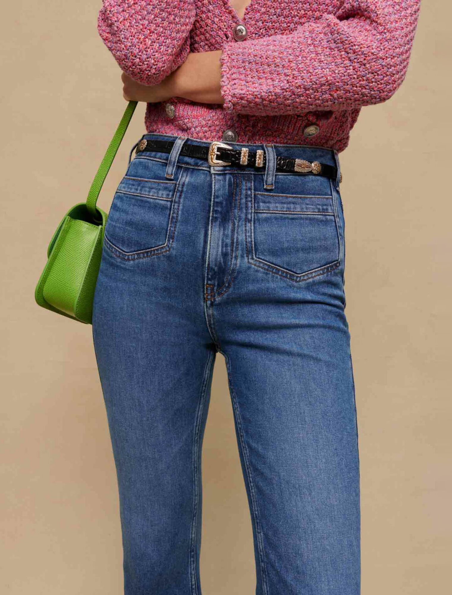 Faded denim jeans