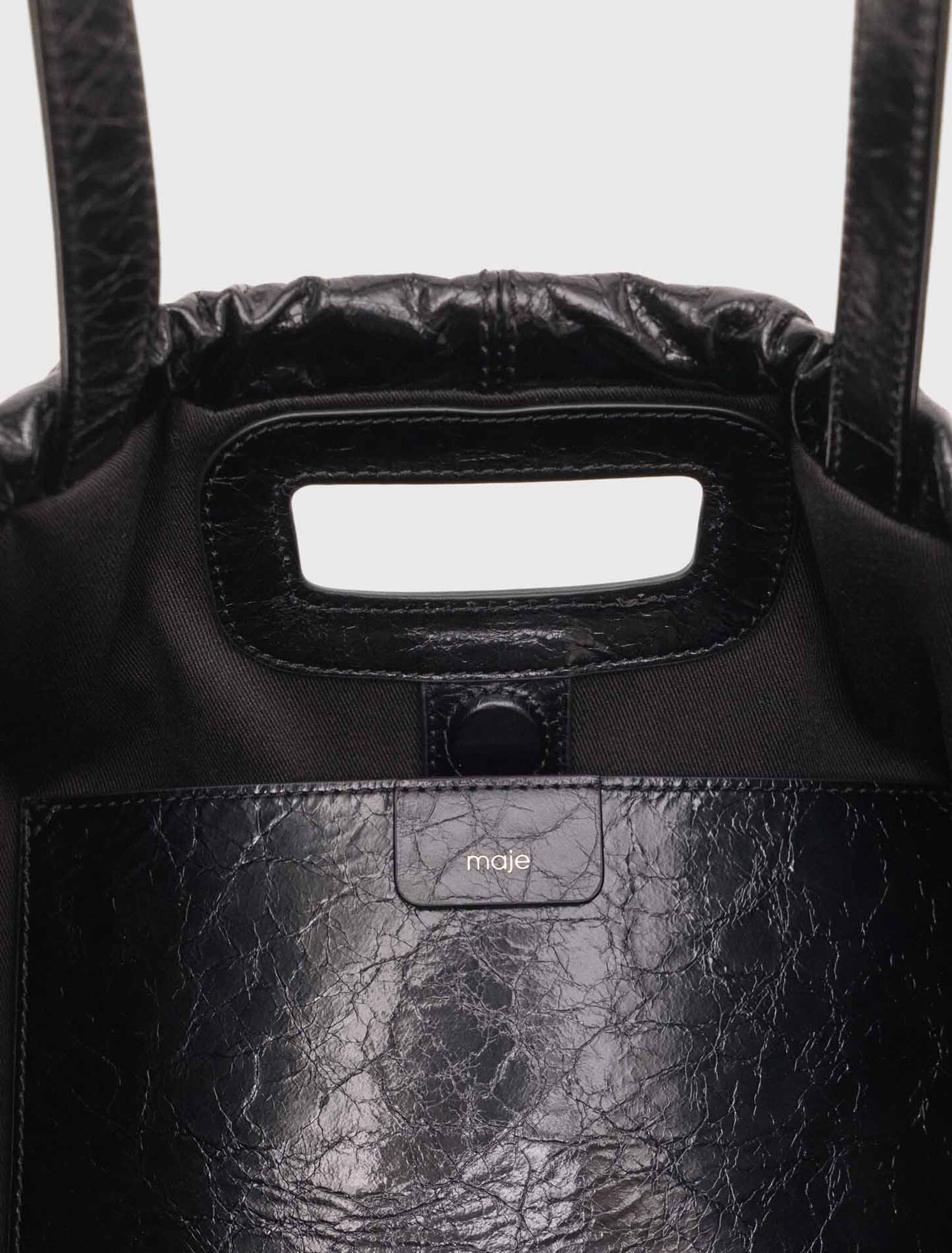 Sac M Tote en cuir craquel&eacute;
