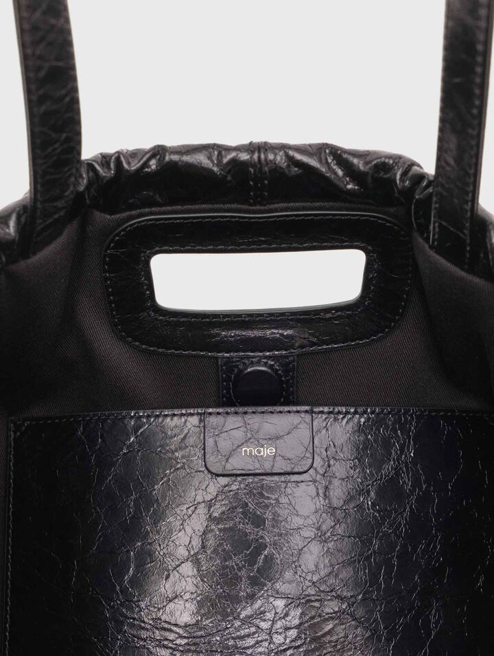 Sac M Tote en cuir craquel&eacute;