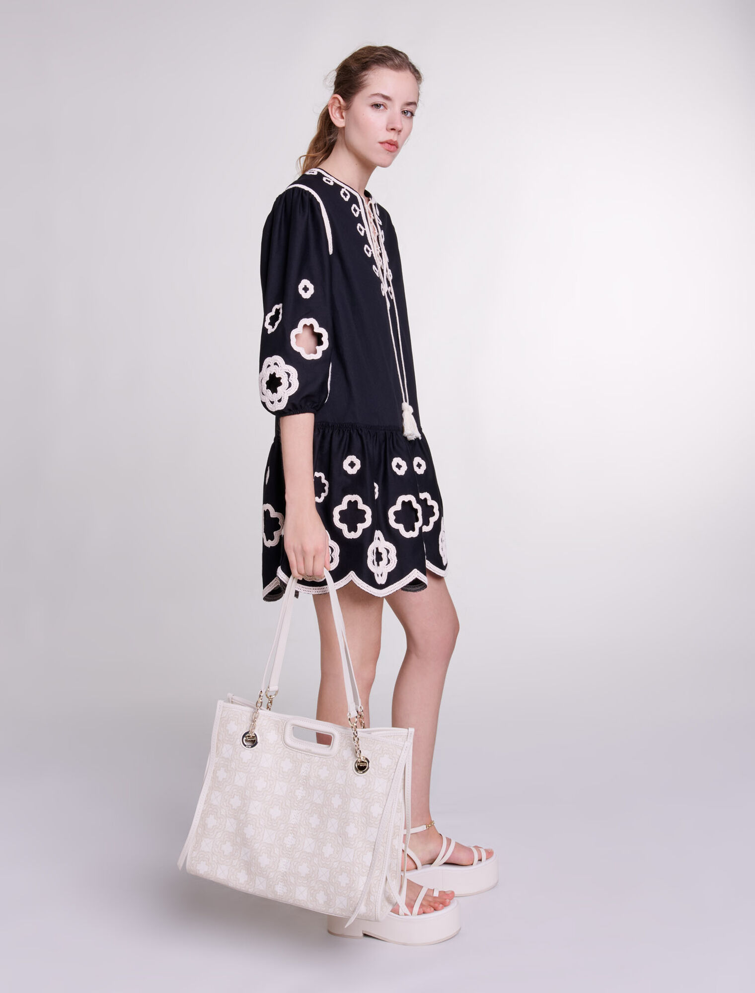 Robe tunique courte brodée