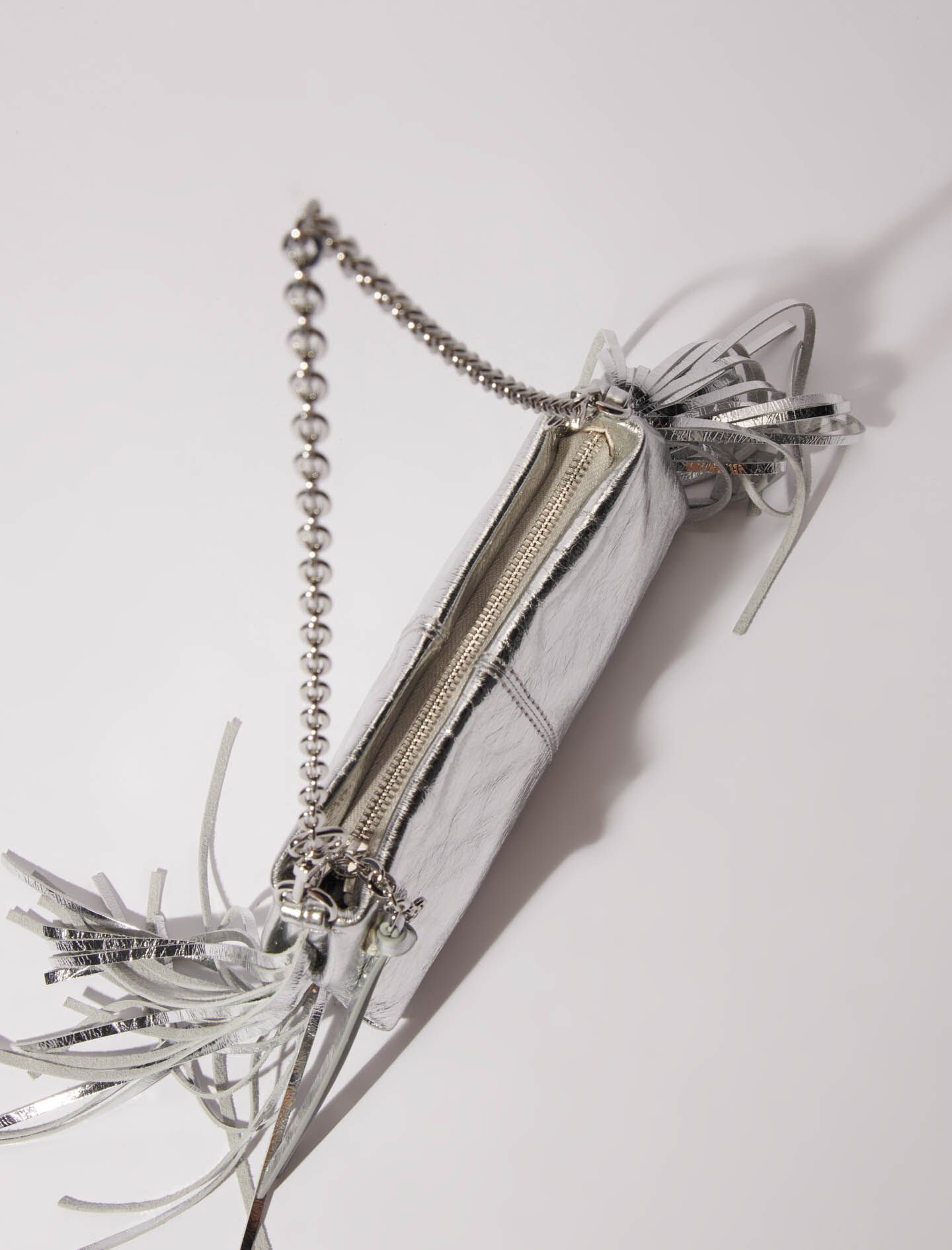 Miss M leather clutch bag Black / Gray For Women | Maje