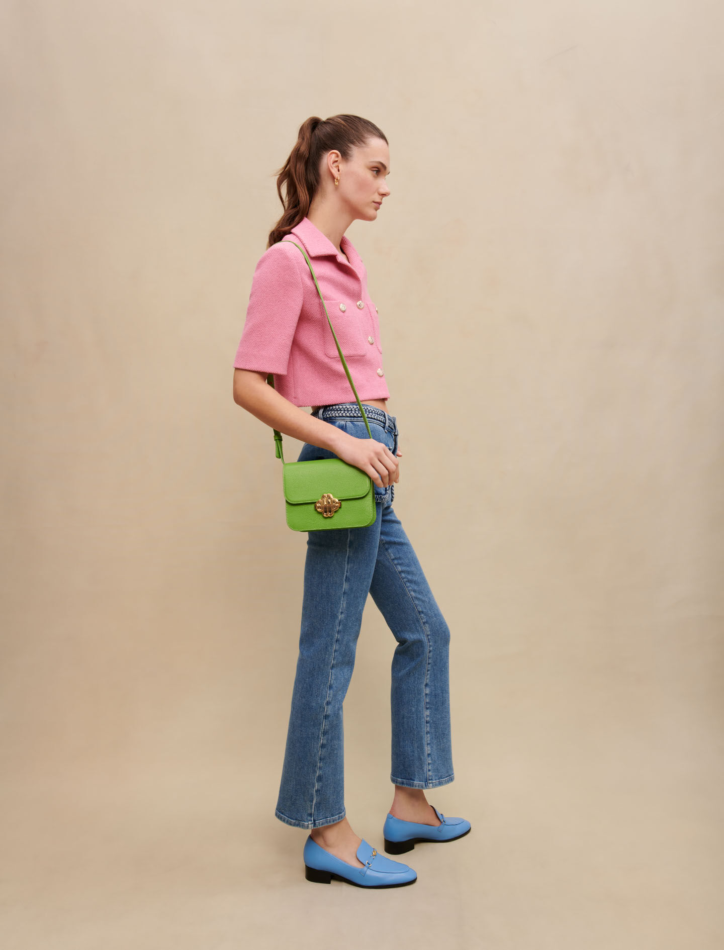 Jeans with braided details Blue For Women | Maje