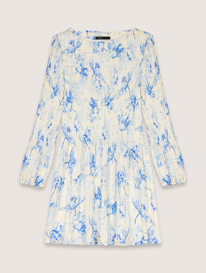 Patterned pleated dress