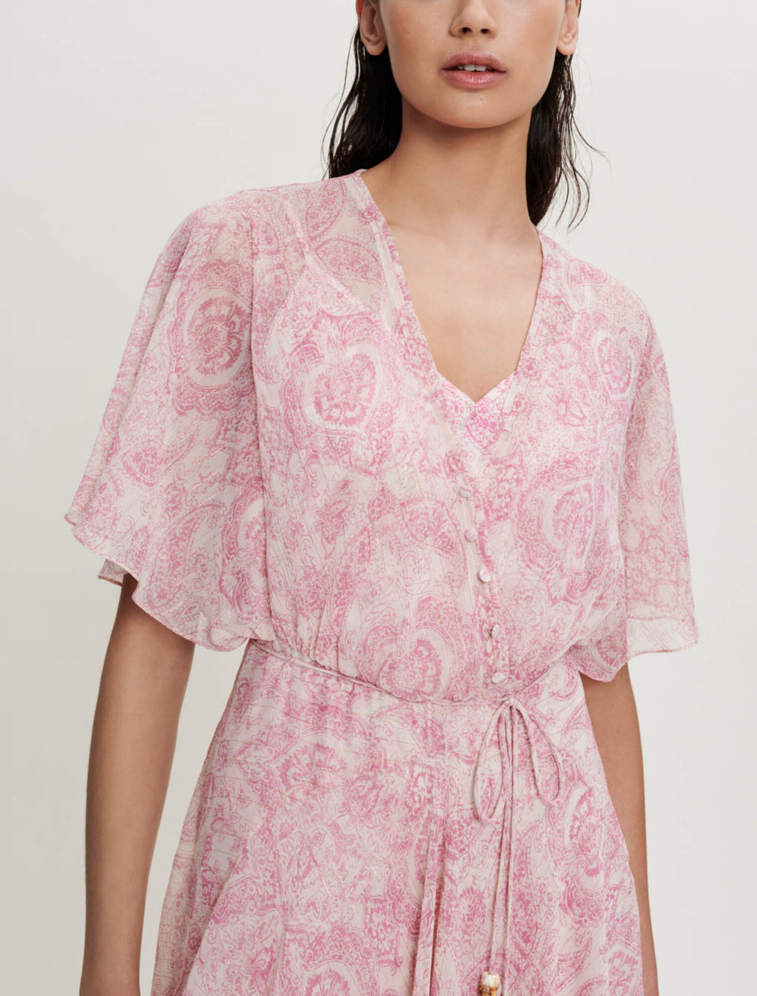 Paisley-print floaty scarf dress