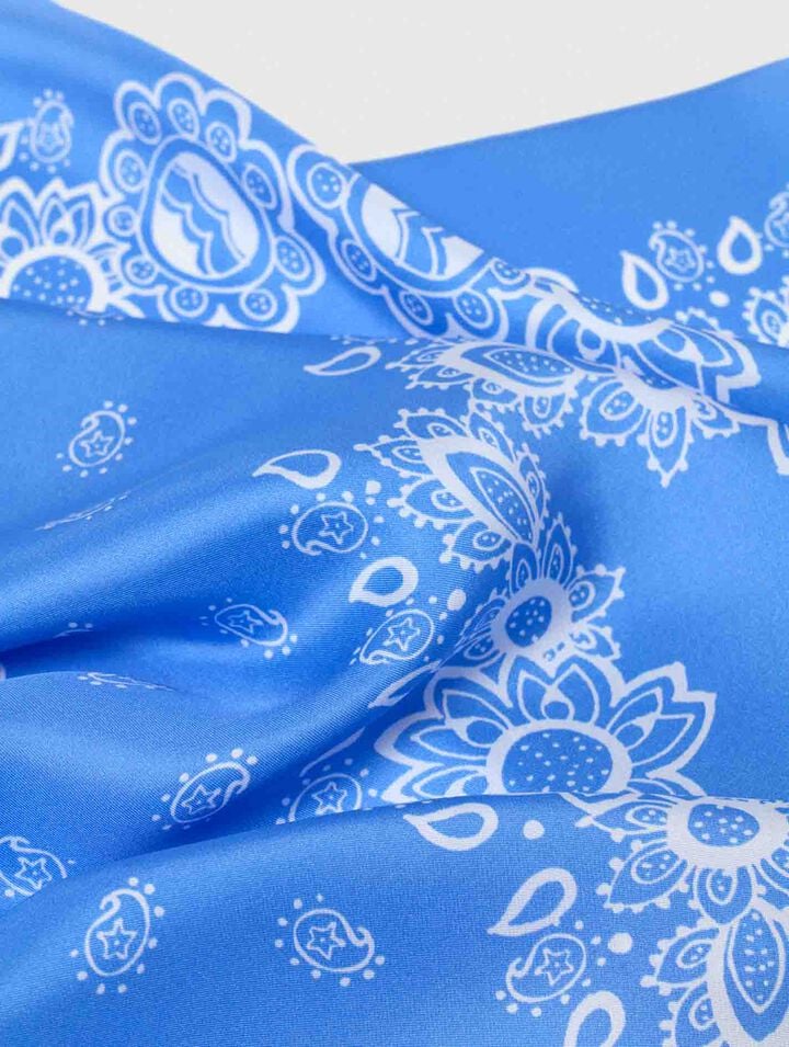 Bandana print silk scarf