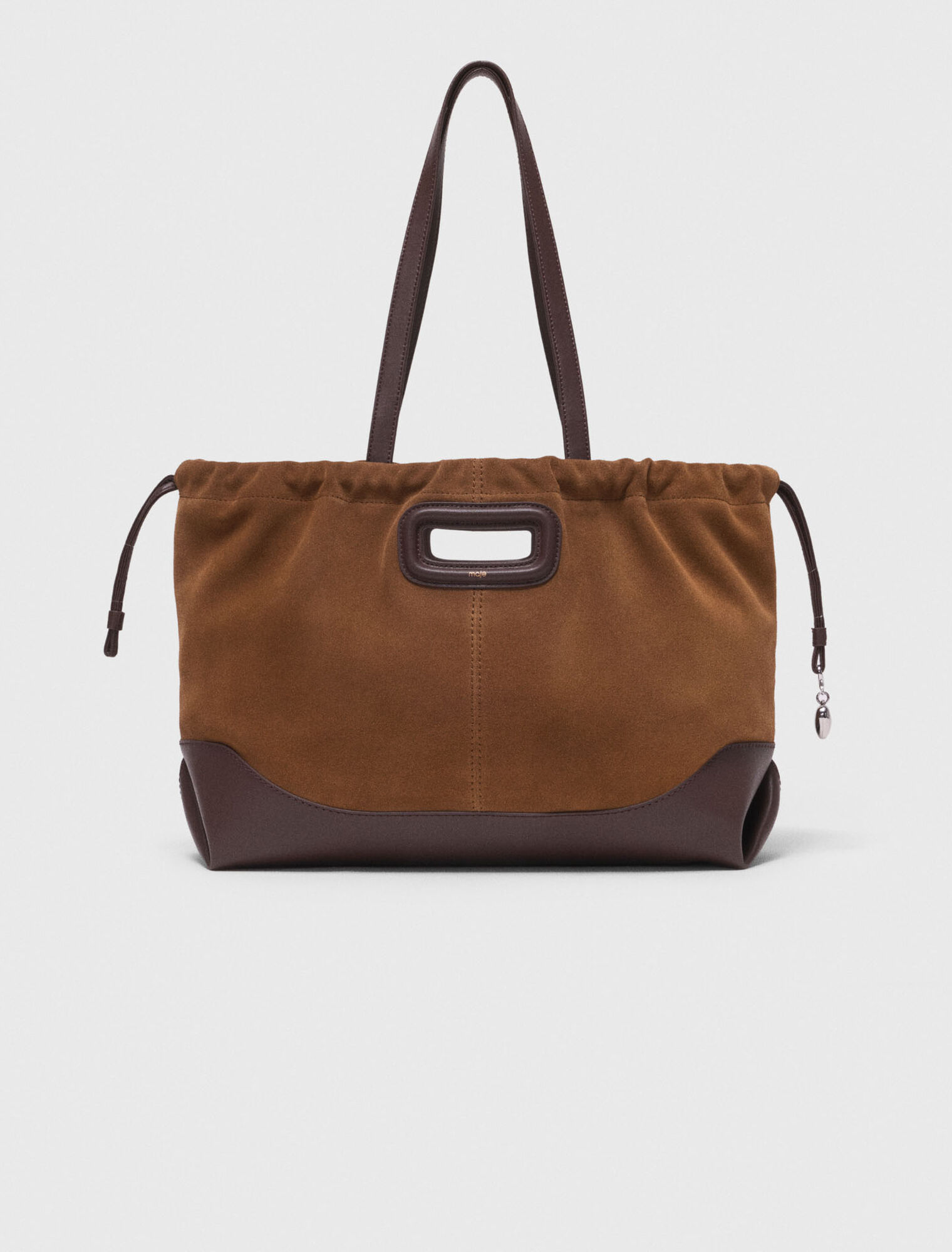 Leather and suede M Tote bag