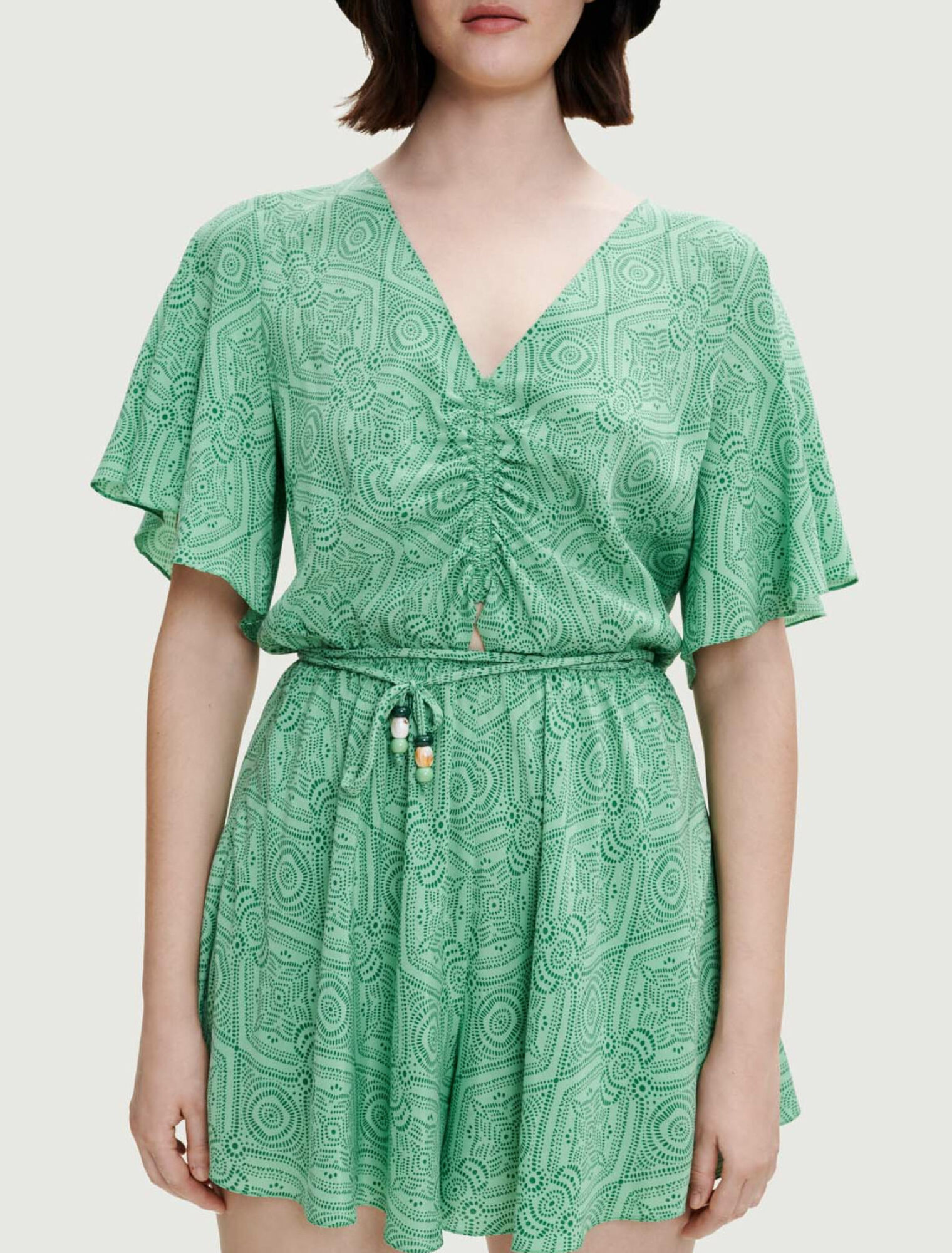Combinaison short fluide et imprimée