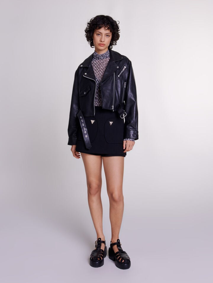 Veste courte en cuir