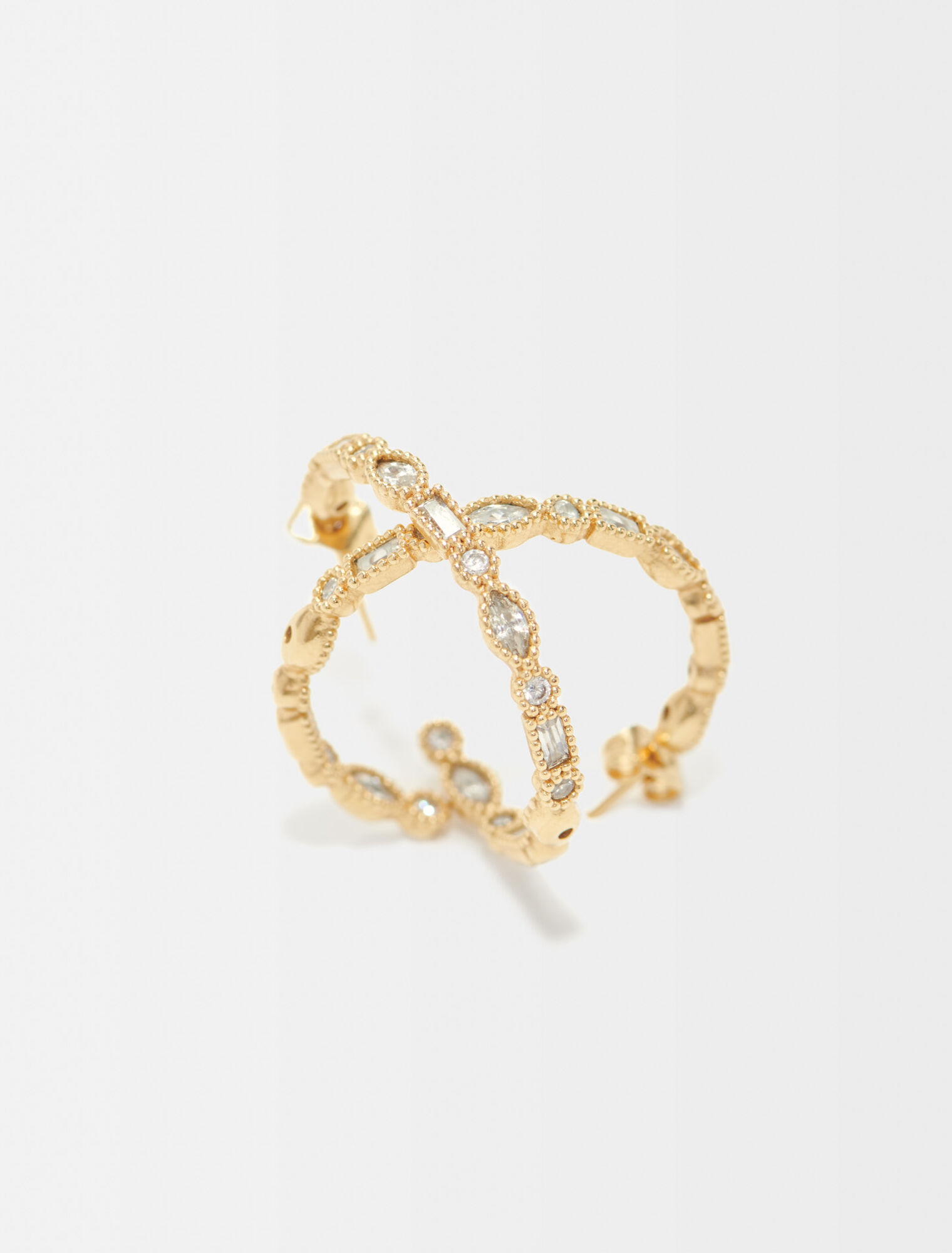 Diamanté-embellished large hoop earrings