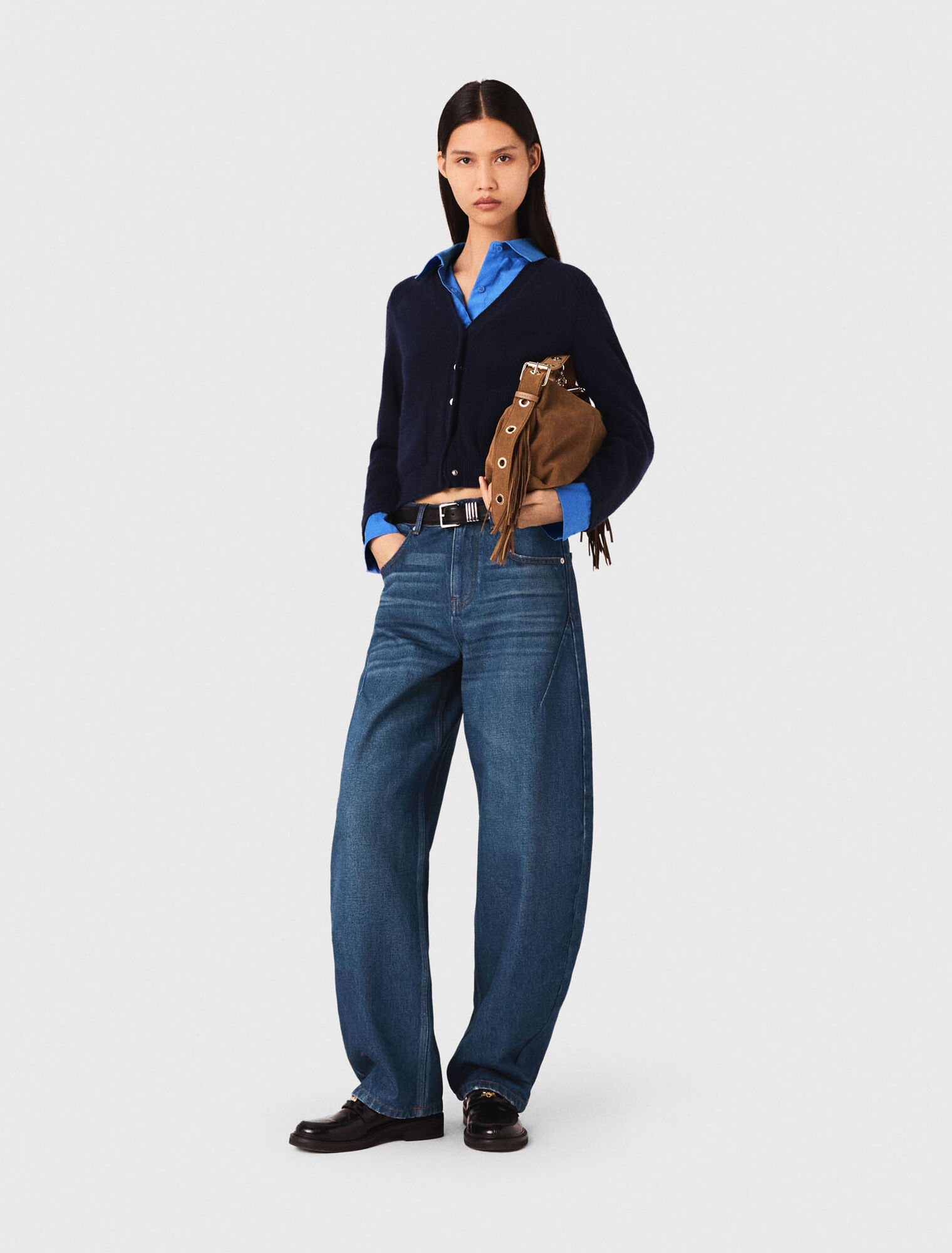 Balloon jeans with martingale