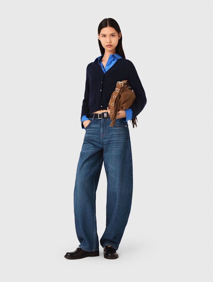 Balloon jeans with martingale