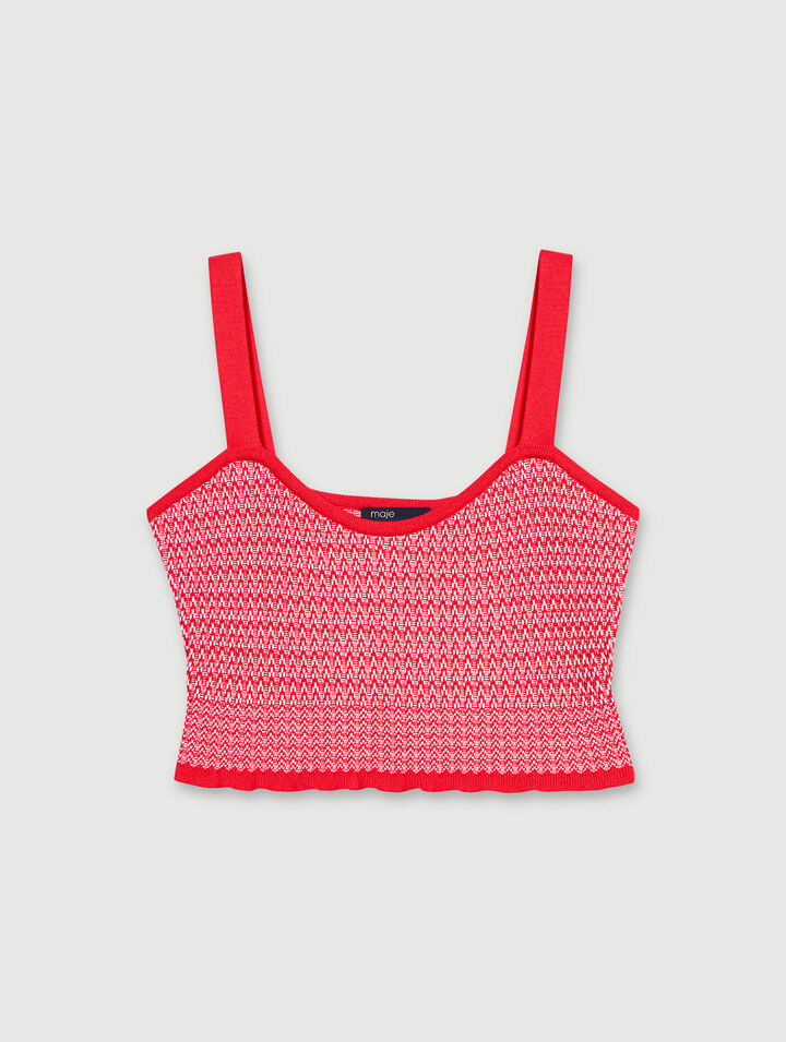 Twin set en maille motifs chevrons