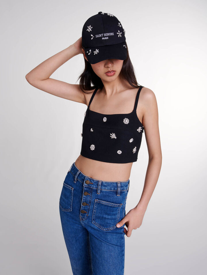 Crop top à strass