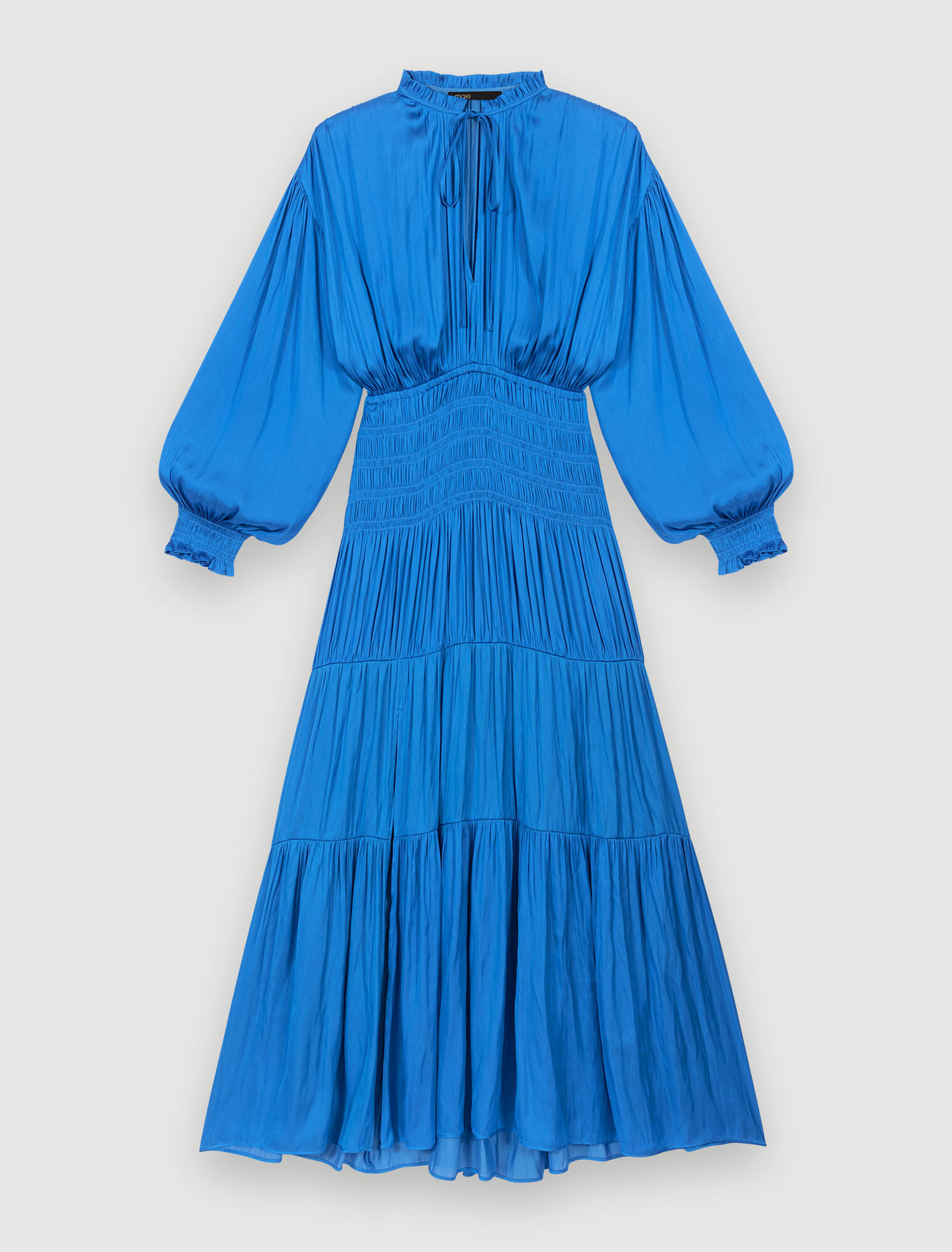 Robe longue satinée