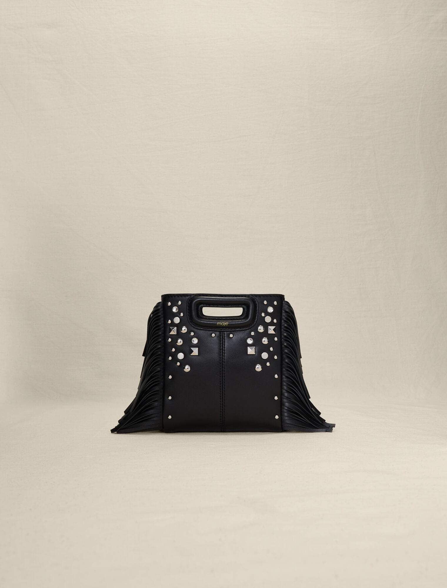 Studded leather mini M bag