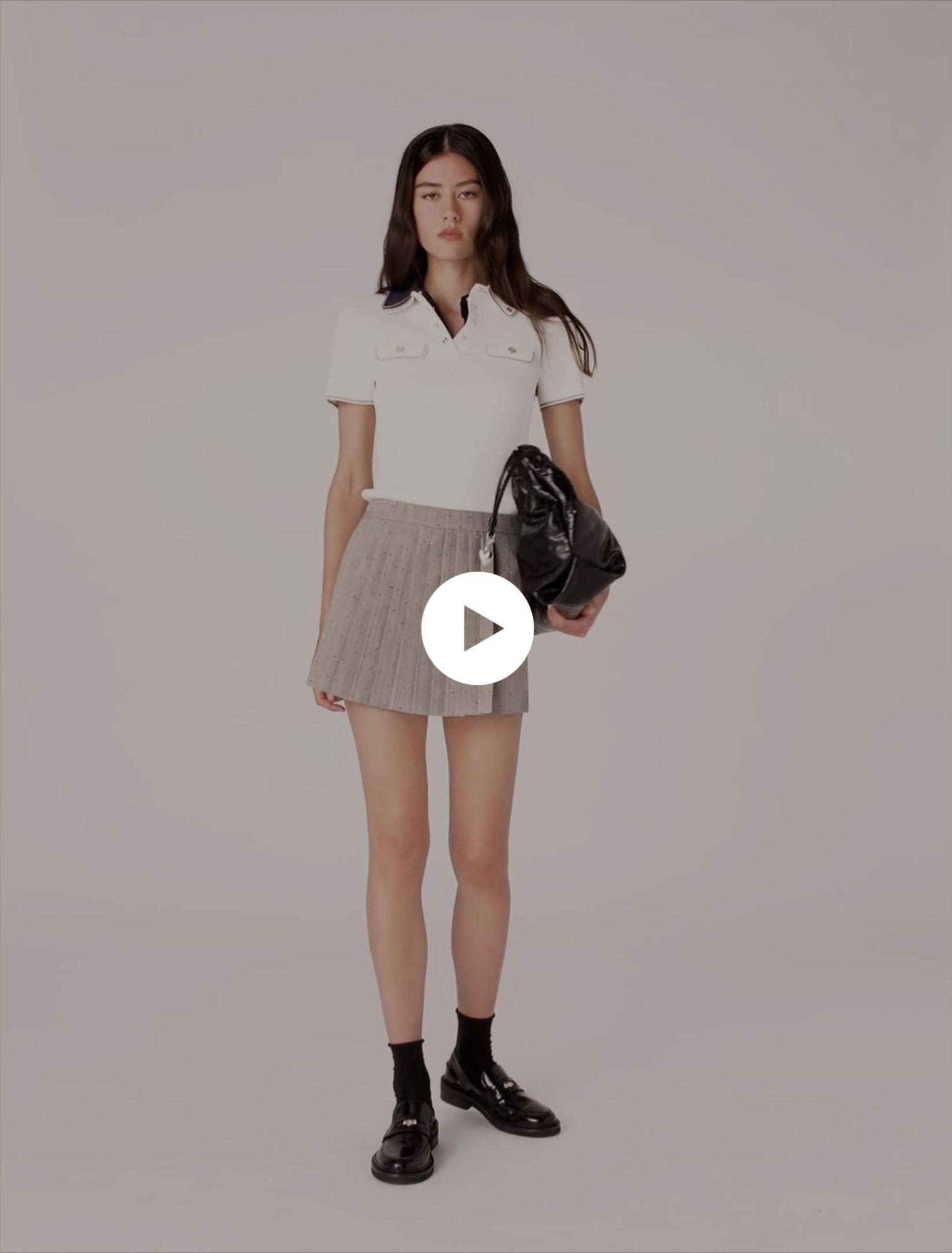 Short trompe l'œil plissé à strass