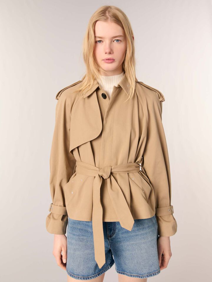 Short studded trench coat
