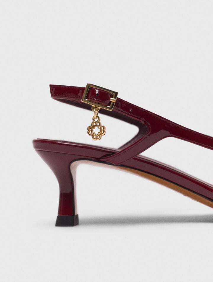 Escarpins slingback en cuir vernis