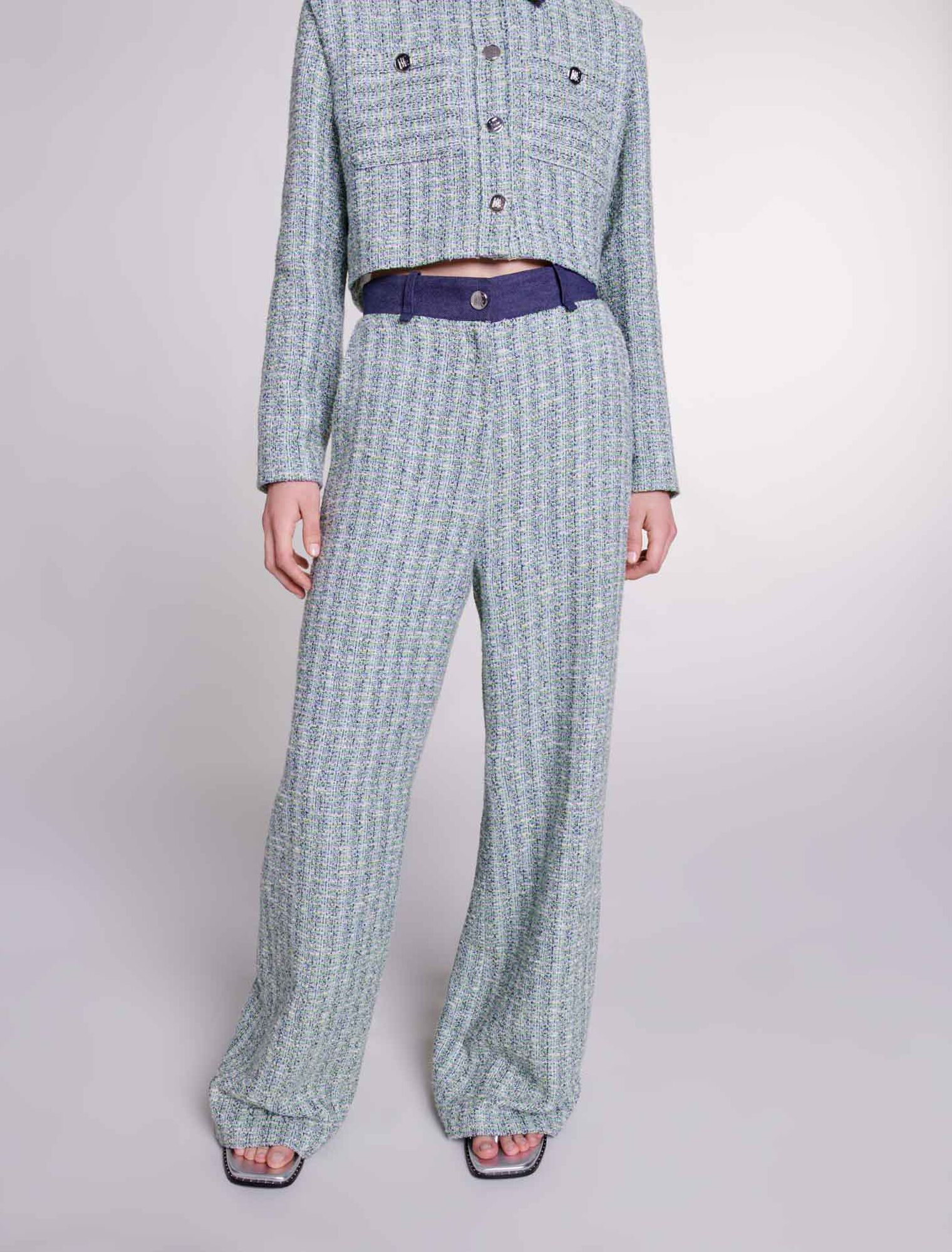 Pantalon large en tweed