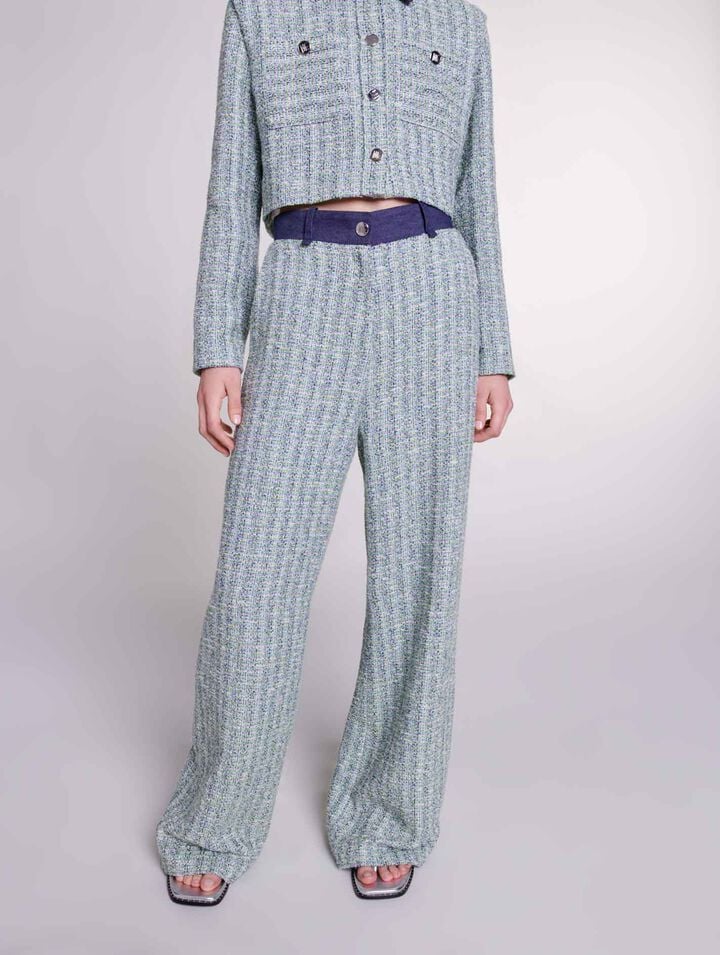 Pantalon large en tweed