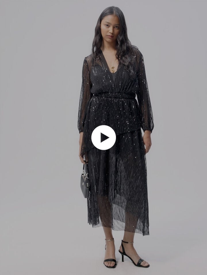 Robe longue &agrave; sequins