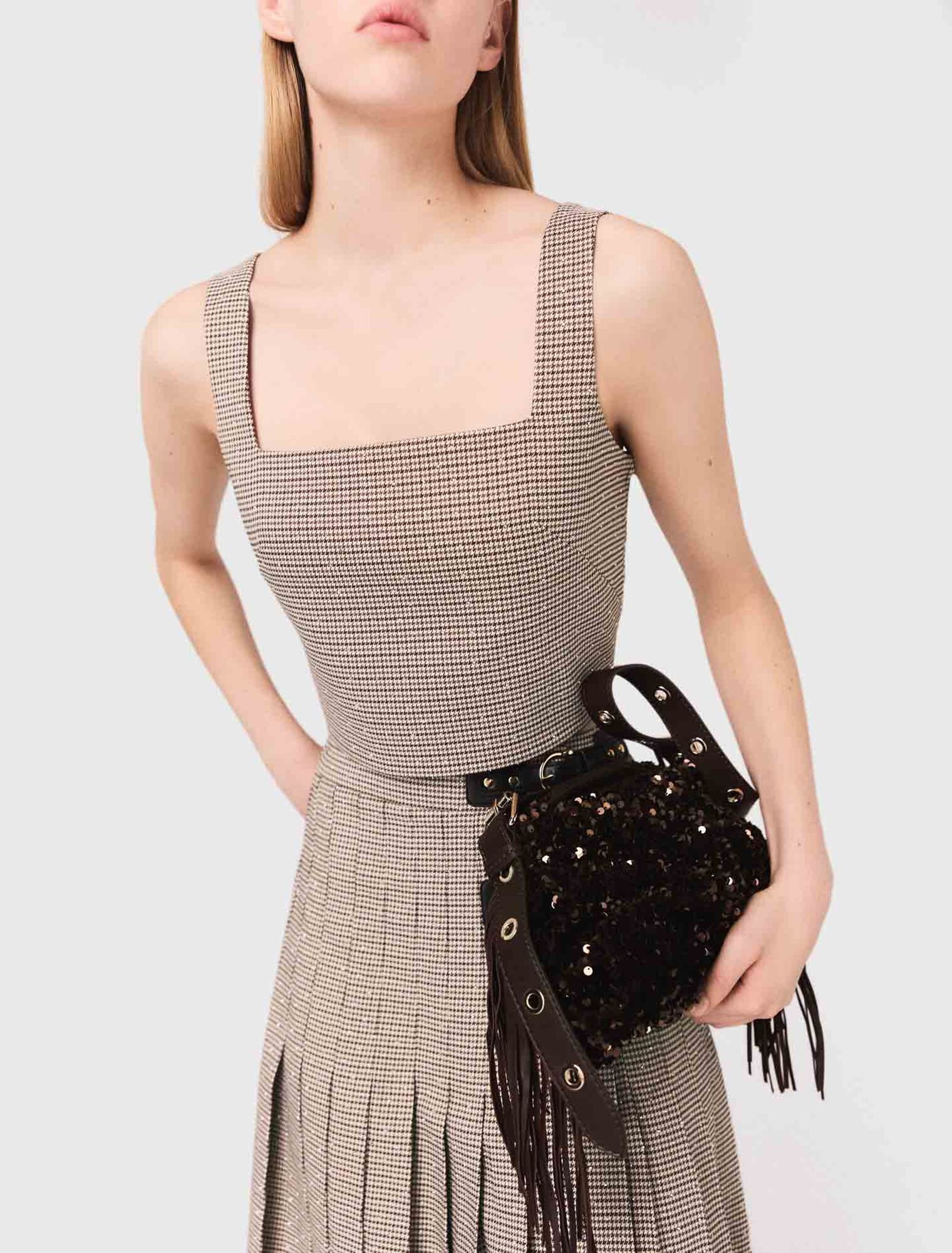 Checked diamanté strappy top Checked diamanté strappy top