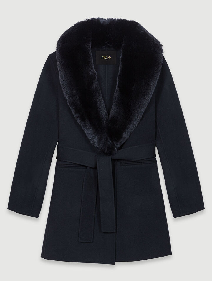 Manteau mi-long double face