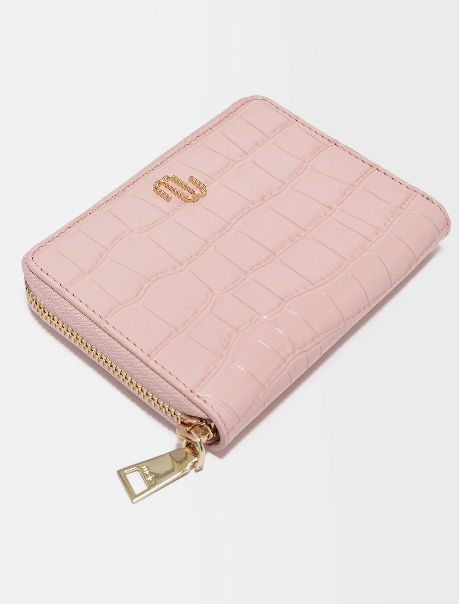 Portefeuille en cuir embossé croco