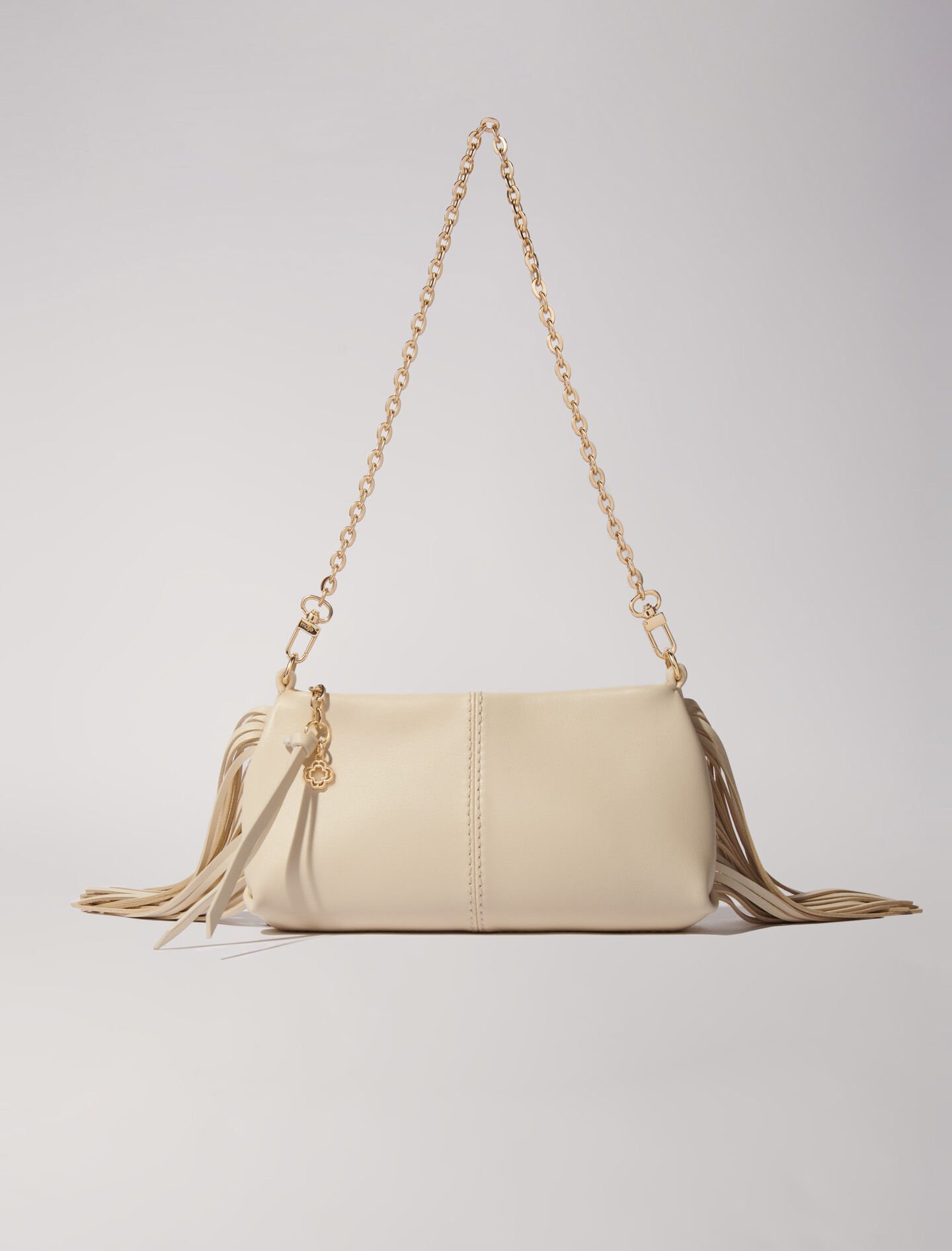 Beige leather clutch bag deals