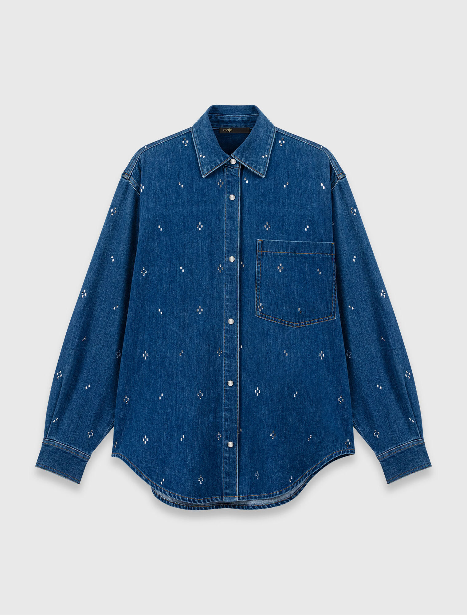 Chemise en denim strass&eacute;