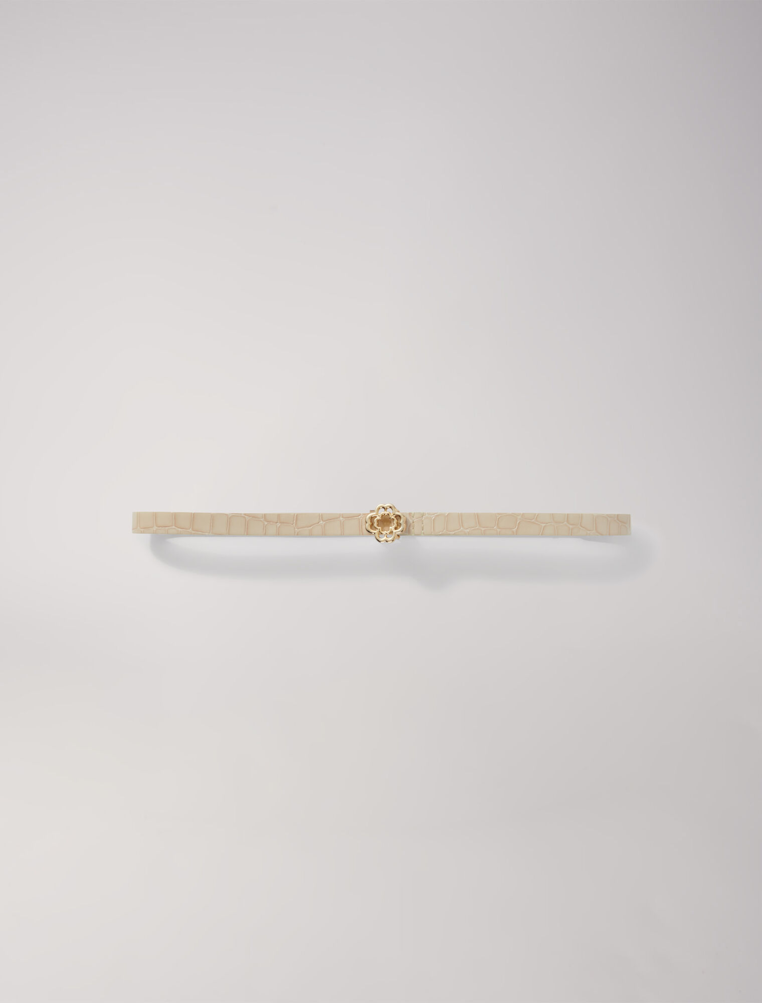 Ceinture fine en cuir à boucle Clover
