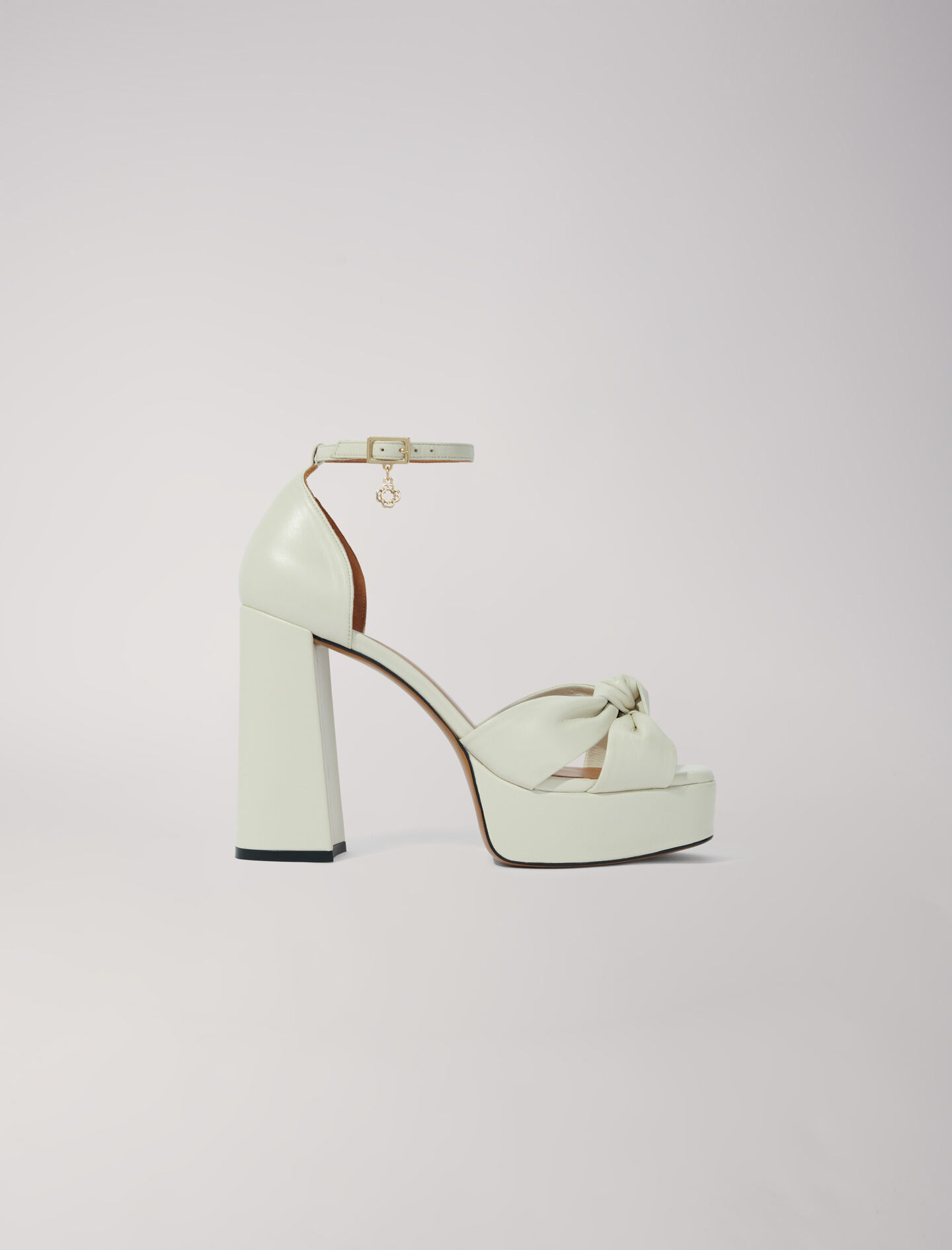 Sandales en cuir a plateformes blanc pour femme Maje