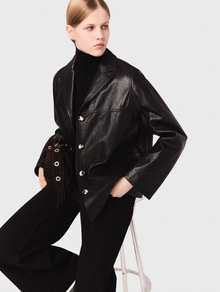 Quilted leather jacket