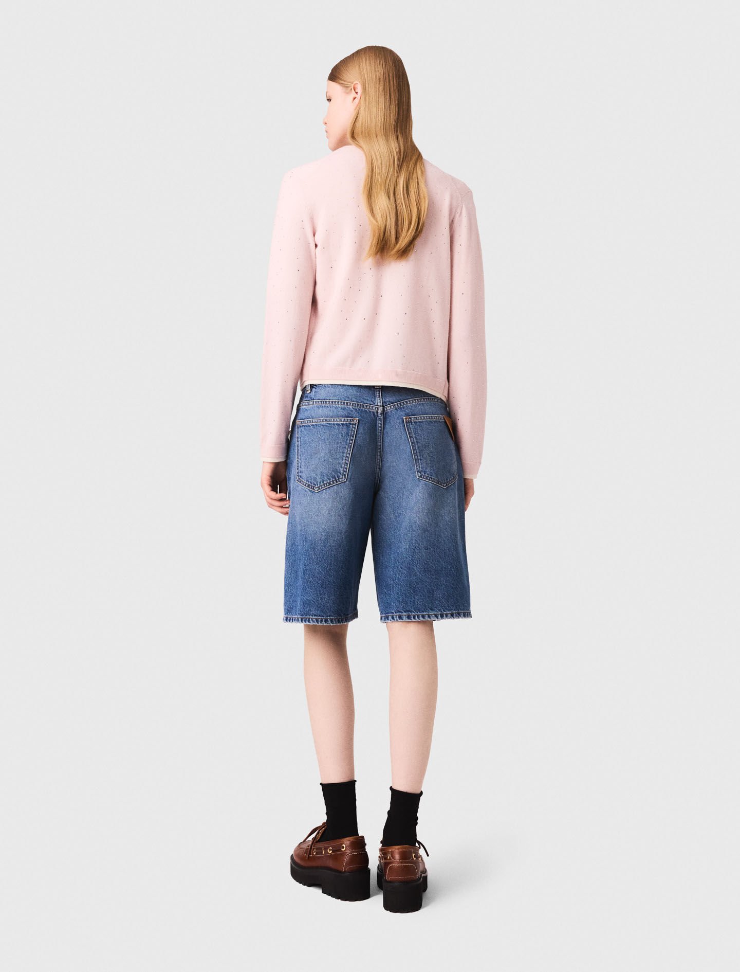 100% wool short-sleeve sweater Pink For Women | Maje
