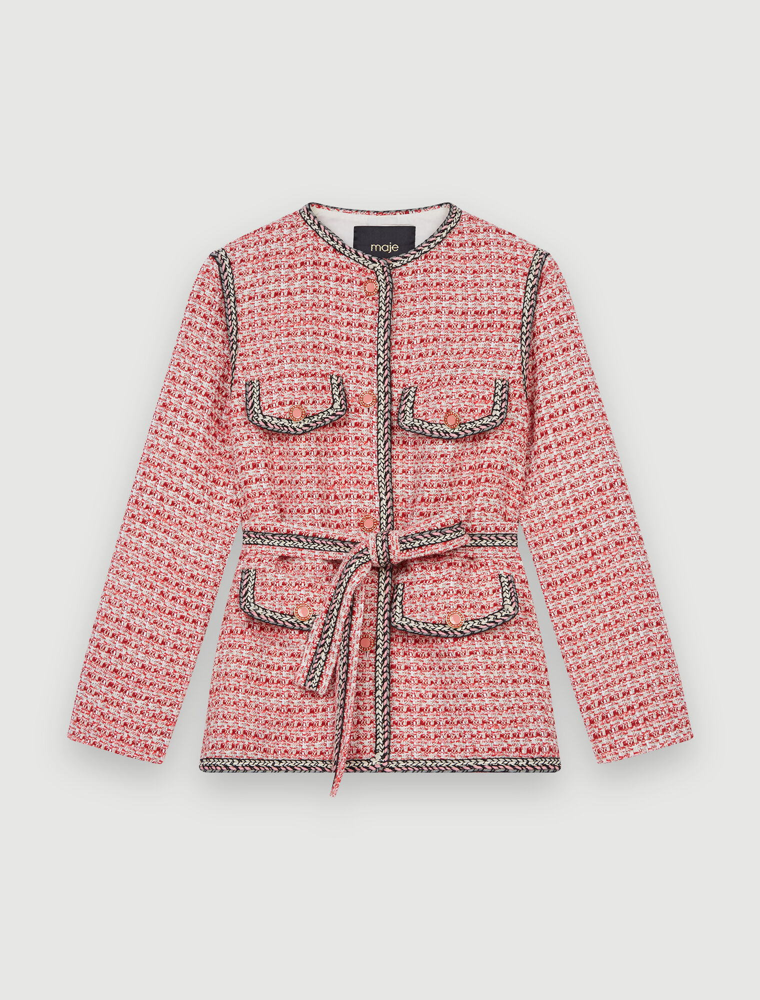 Tweed jacket with ethnic braids