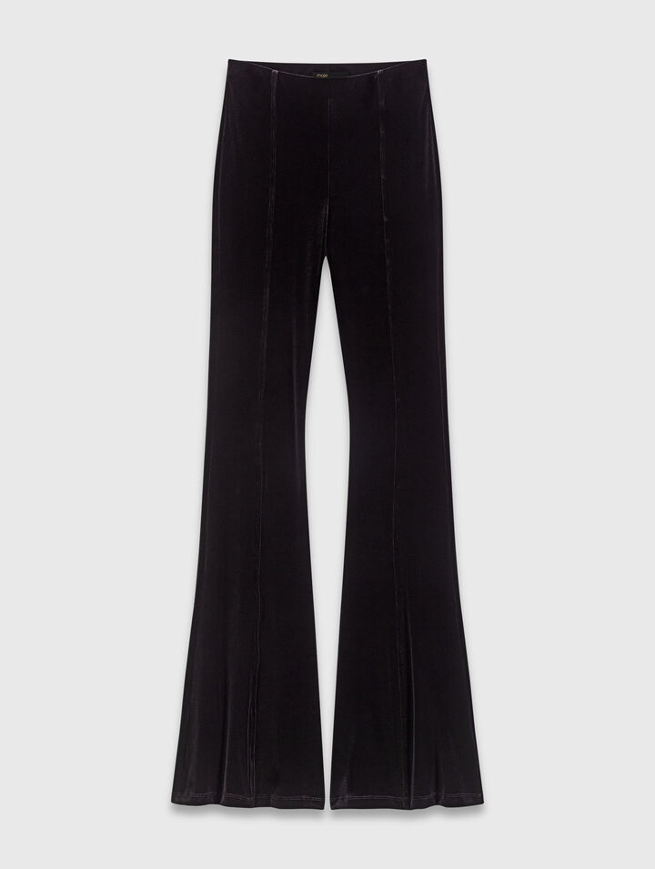 Stretch velour trousers