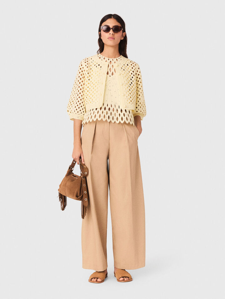 Cardigan en crochet strass&eacute;