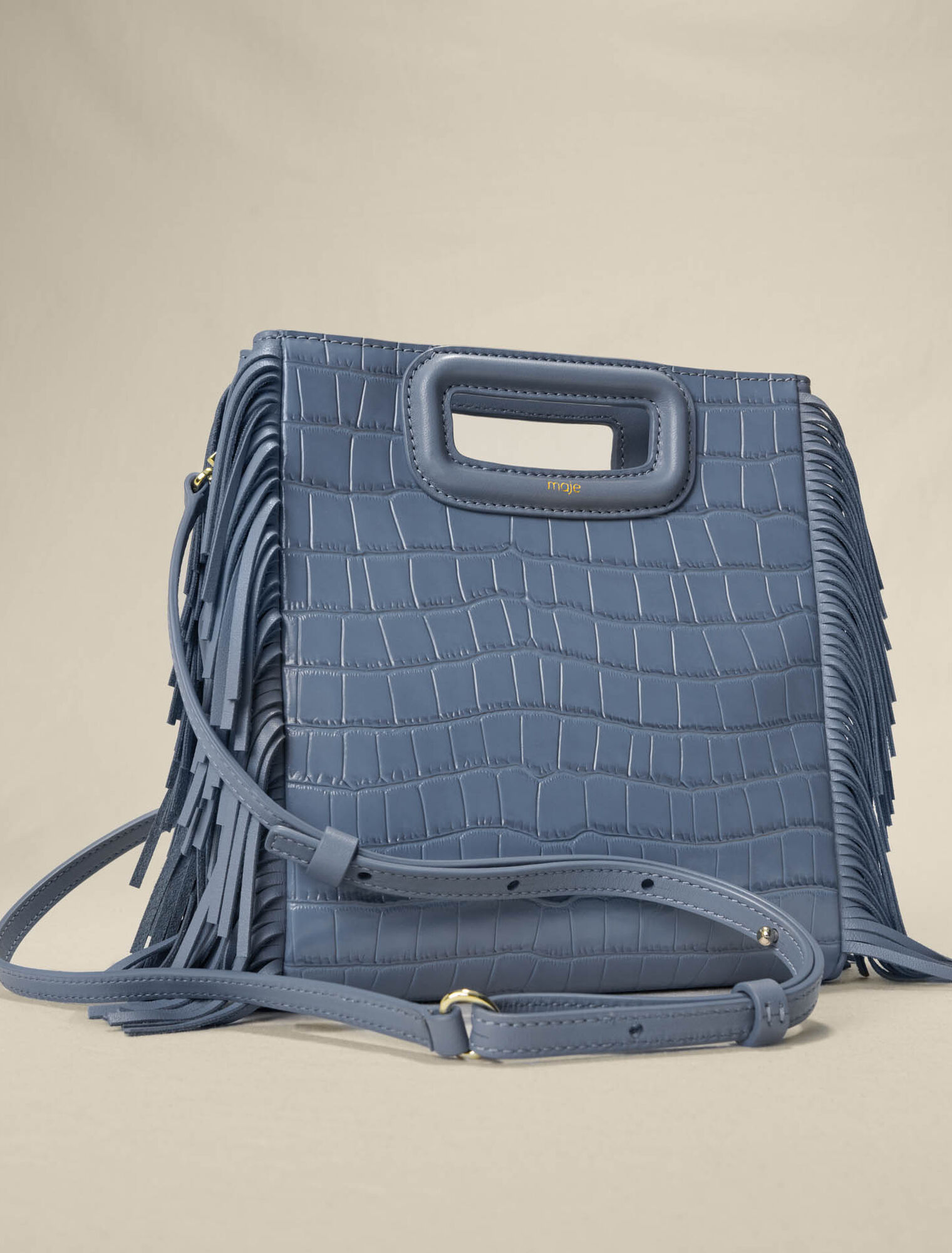 M bag in crocodile-effect leather