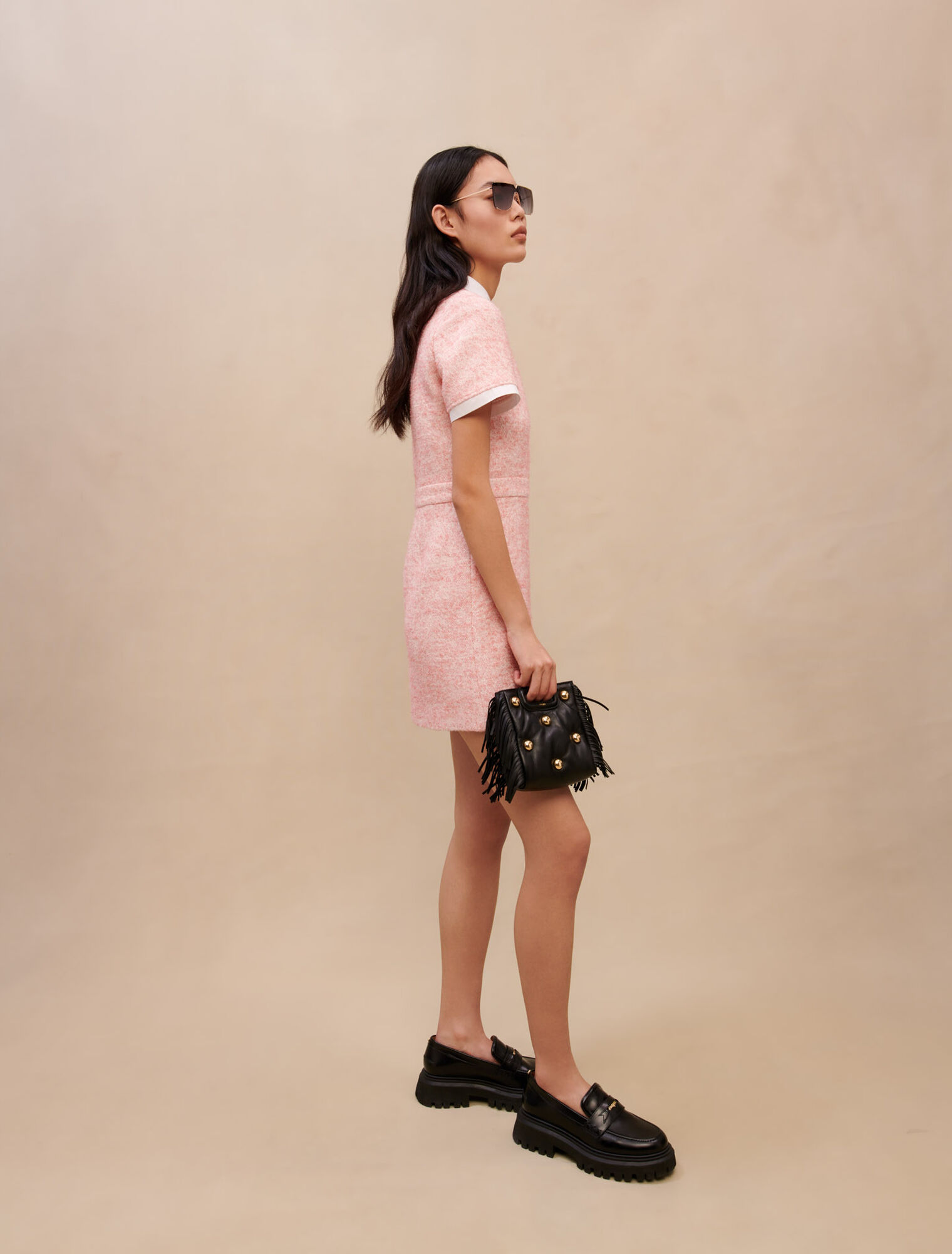Studded quilted leather mini M bag