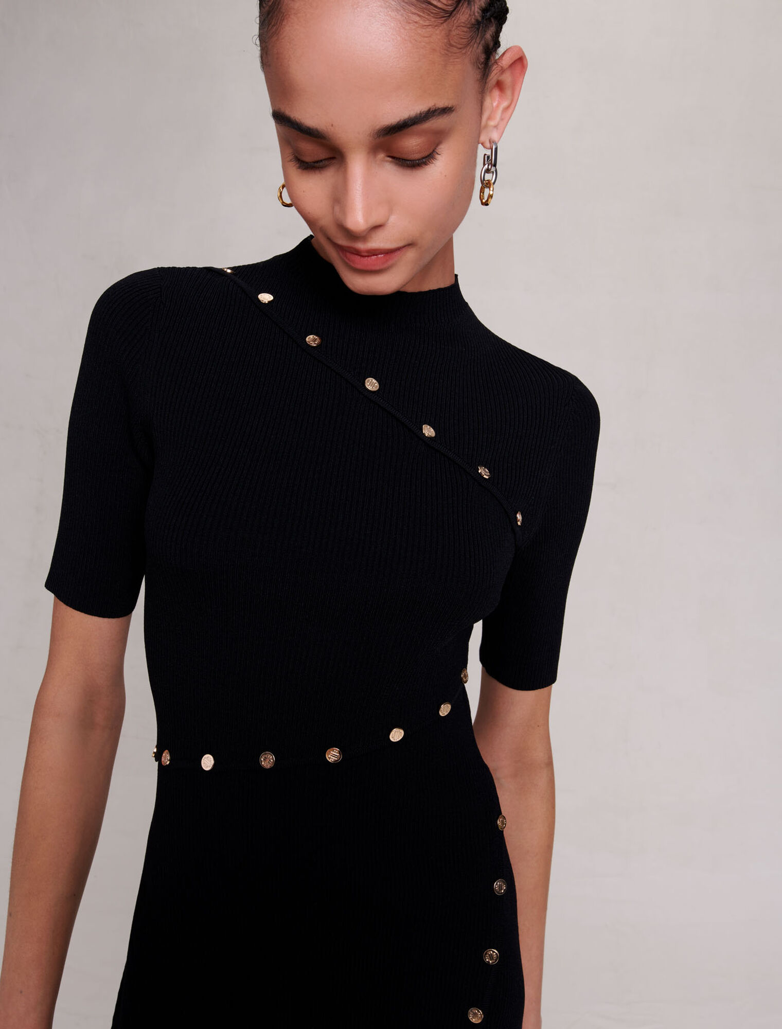Dress in ribbed knit