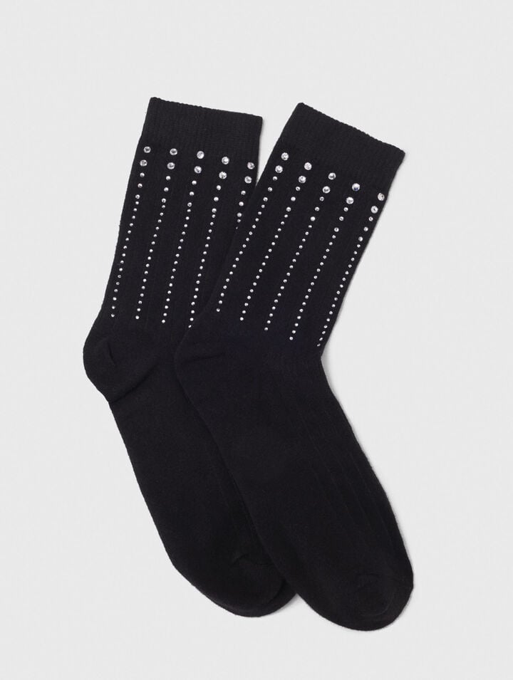 Chaussettes en coton à strass