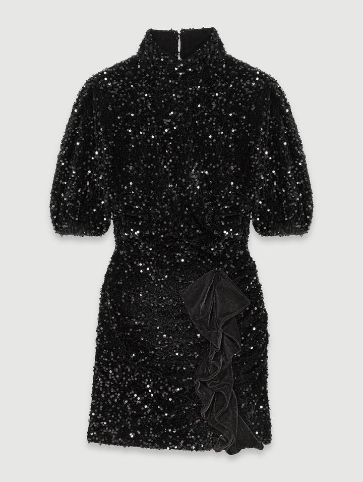 Robe courte velours et sequins